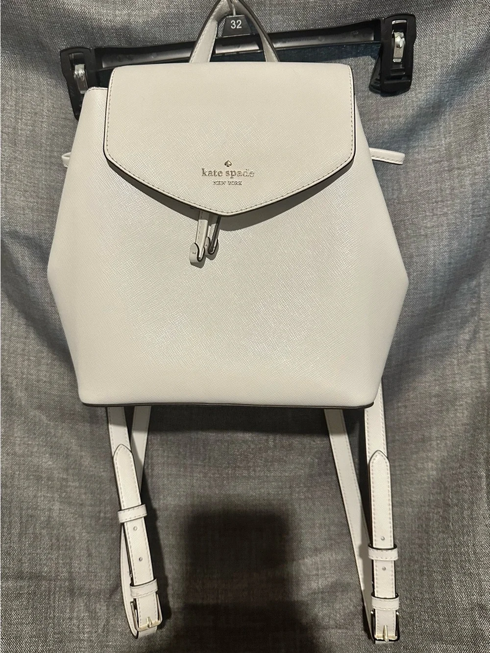 kate spade white saffiano leather backpack